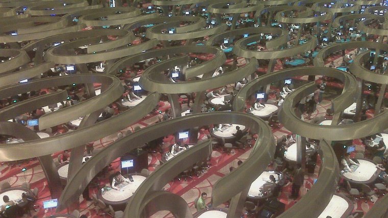 Baccarat tables on a casino floor