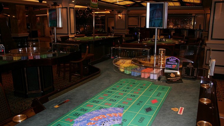 Casino floor with table games
