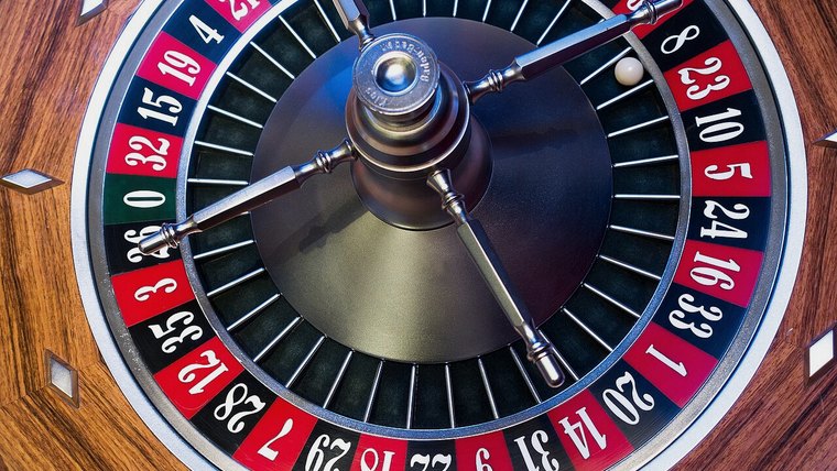 Roulette wheel seen from above